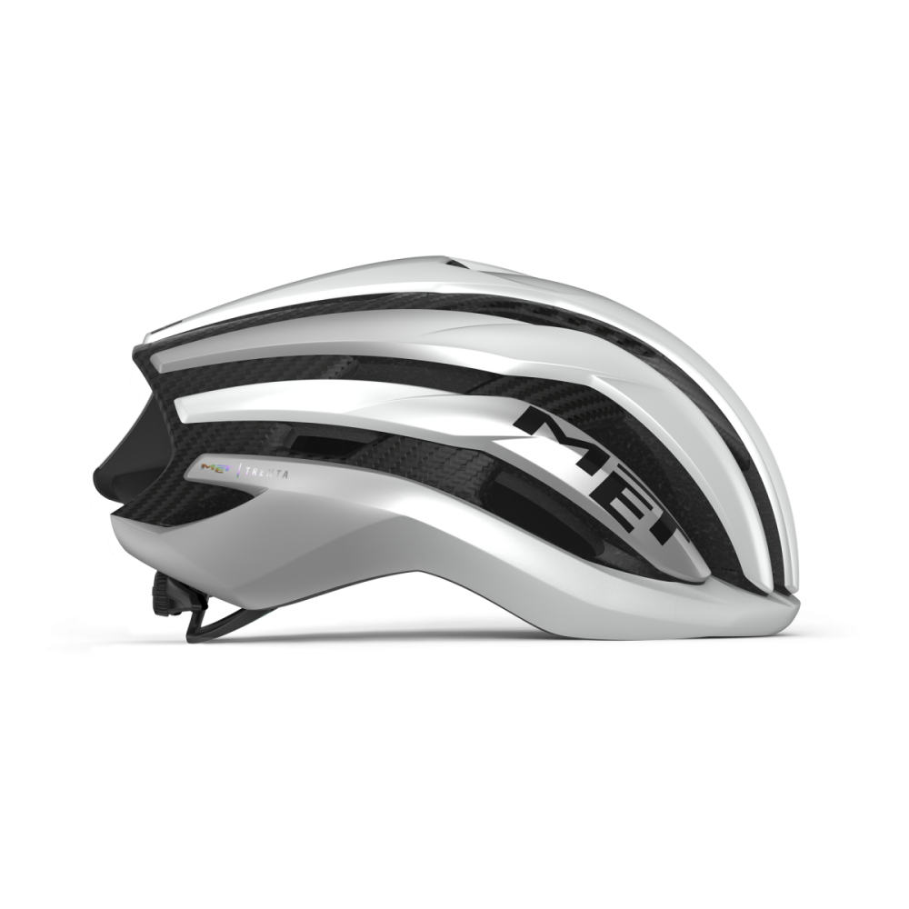 MET Rennrad Helm, TRENTA 3K CARBON MIPS, WHITE SILVER, L