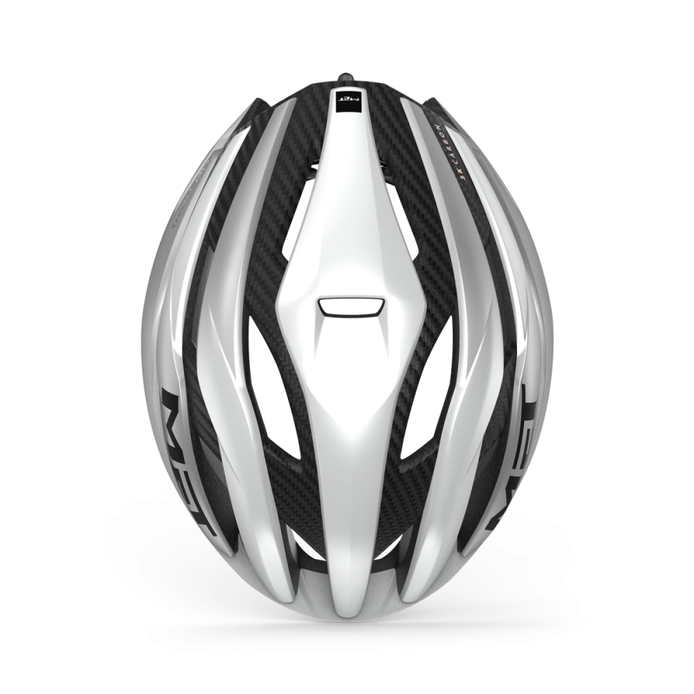 MET Rennrad Helm, TRENTA 3K CARBON MIPS, WHITE SILVER, L