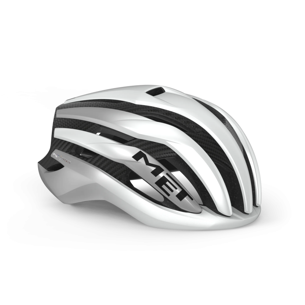 MET Rennrad Helm, TRENTA 3K CARBON MIPS, WHITE SILVER, L