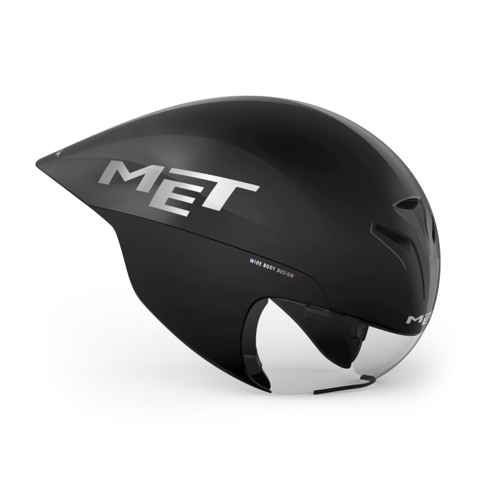MET Zeitfahr Helm, DRONE WIDE BODY II, BLACK METALLIC, L