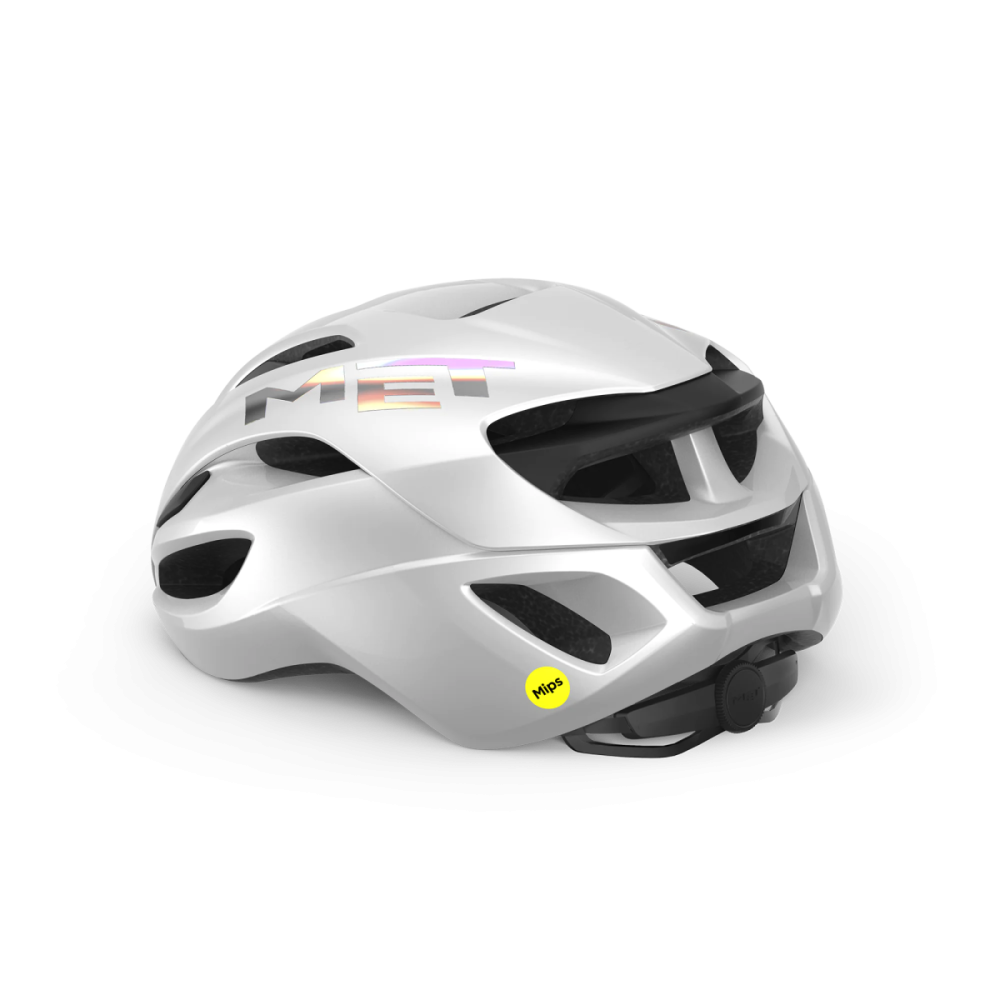 MET Rennrad Helm, RIVALE MIPS, WHITE HOLOGRAPHIC, L