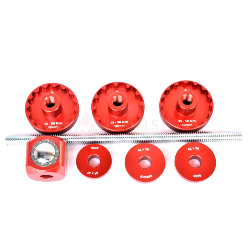 Wheels Manufacturing Werkzeug, Set für Tretlager mit dünnem Flansch