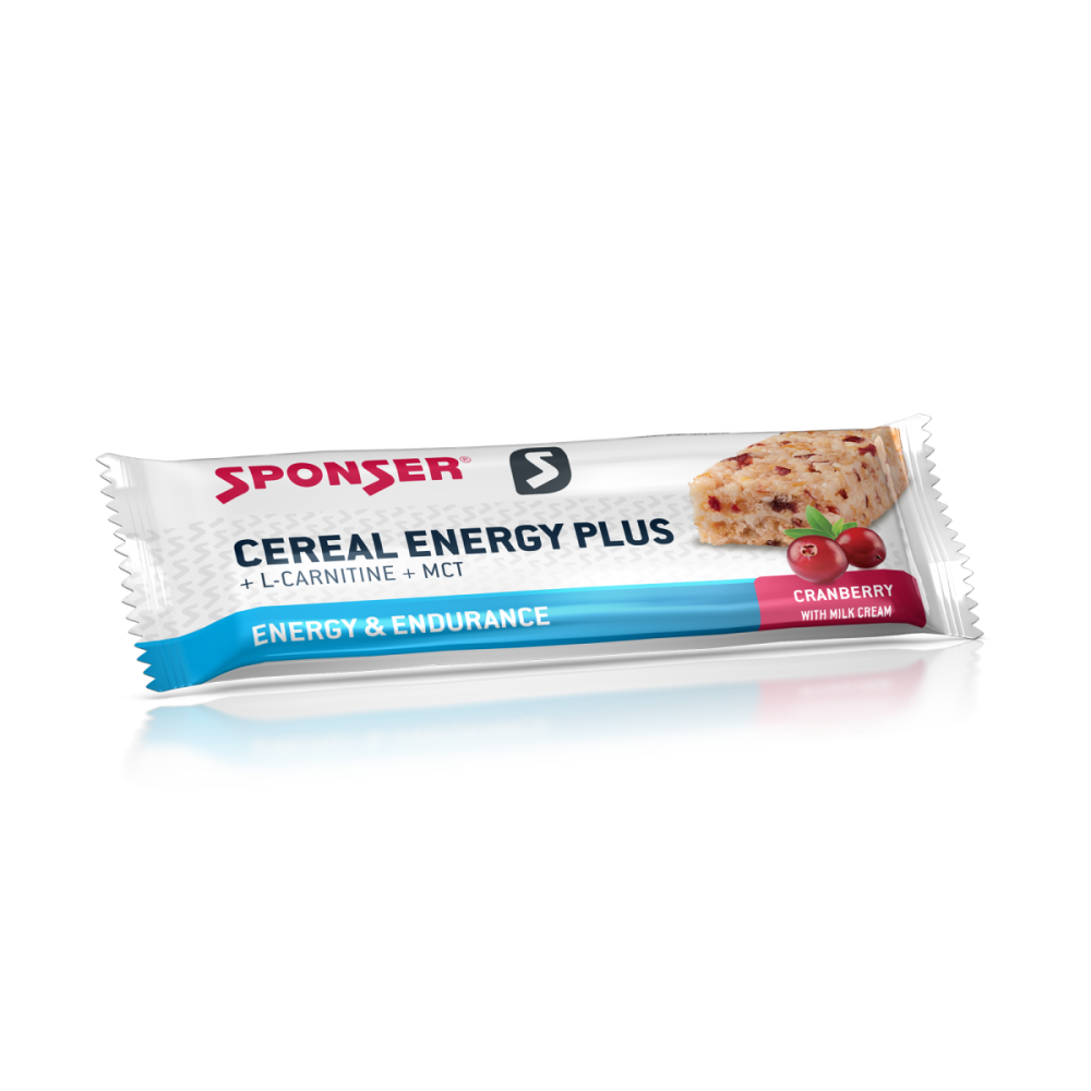 Sponser Cereal Energy Plus Bar, Cranberry, Display 15 x 40g
