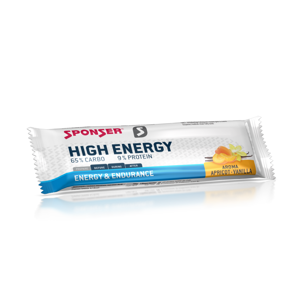 Sponser HIGH ENERGY BAR, Apricot-Vanilla, Display 30 x 45g