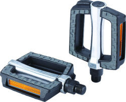 BBB Trekking Pedal Alu-Kunststoff Boron Achse, silber-grau, mit Reflektoren