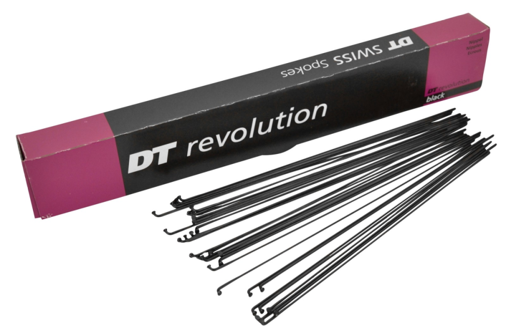 DT Swiss Speichen Revolution 276mm schwarz, 2,0/1,5mm, ohne Nippel, Karton à 100 Stk.