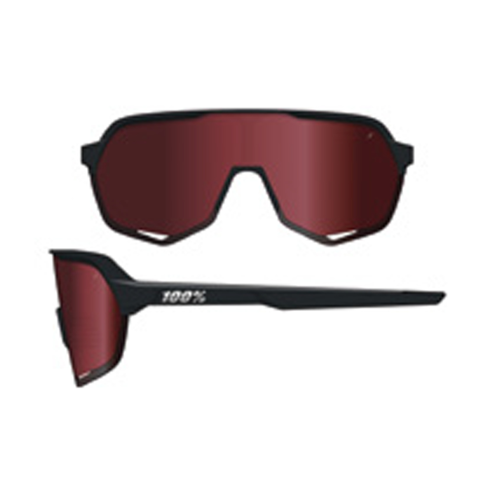 100% 100% S2 Glases Soft Tact black-HiPER Crimson Silv