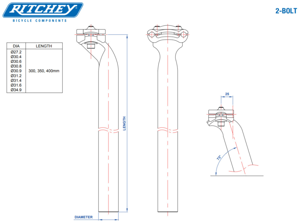 Ritchey Sattelstütze Comp 20 31.6mm, BB black, 400mm