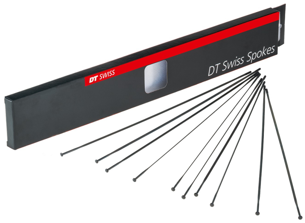 DT Speichen Aerocomp straightpull 274mm schwarz, 2,0/2,3x1.25mm, ohne Nippel, Karton à 20 Stk.