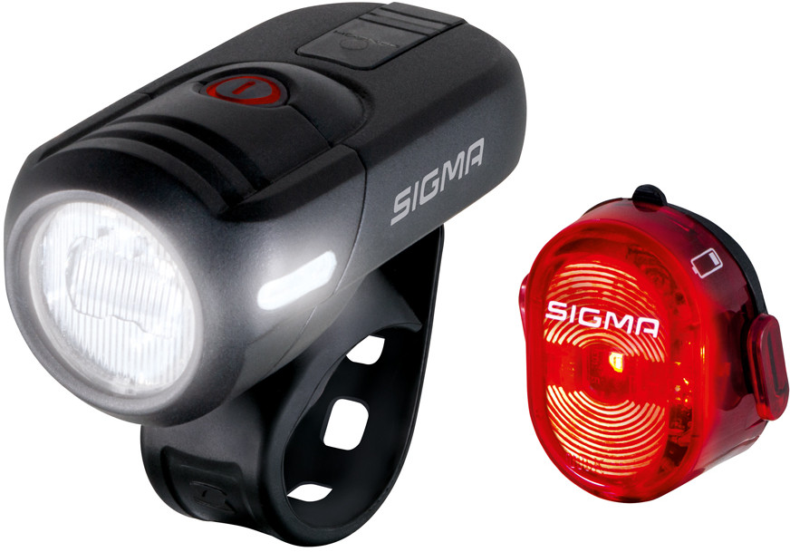 Sigma Sport Lampe Aura 45 / Rücklicht Nugget 2 USB Set, 17460, 45 Lux, inklusive USB-Ladekabel