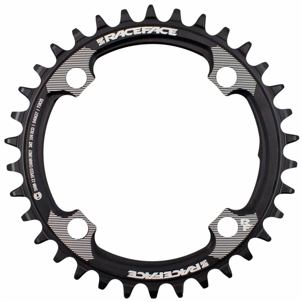 Race Face Single Shimano XTR Chainring N/W 104BCD 12SPD   black,104x34T
