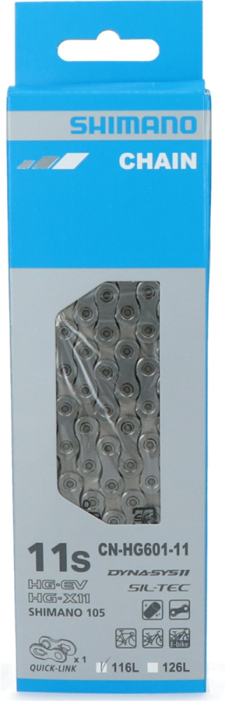 Shimano 105/SLX Kette  mit Kettenschloss, CN-HG60111116Q,  11-fach  E-Bike kompatibel