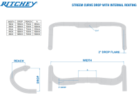 Ritchey Road Lenker Comp 20 Streem III Curve 38cm (c-c), blatte black, 31.8mm Full internal routing & Di2