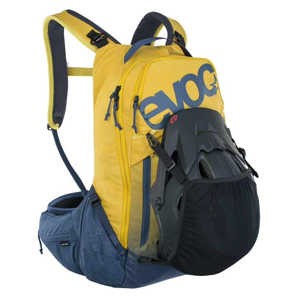 Evoc Trail Pro 16L Backpack, S/M, curry/denim