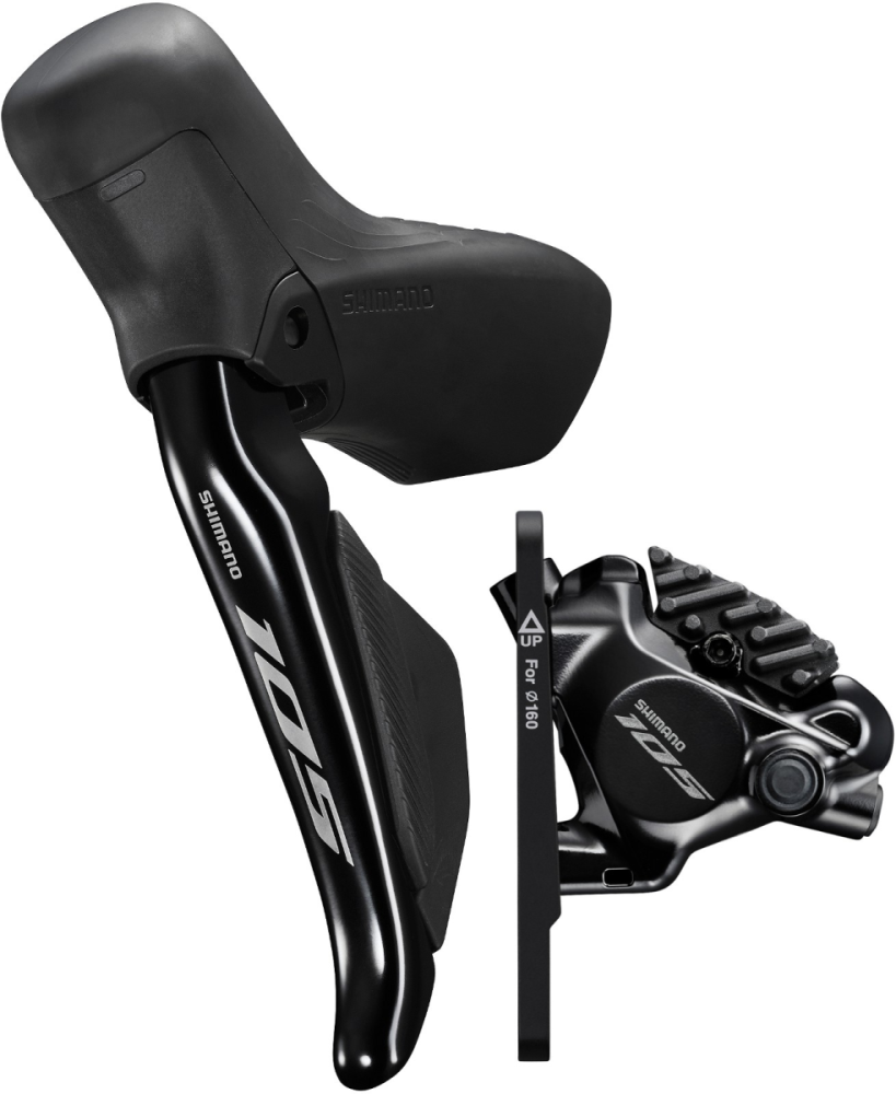 Shimano 105 DI2 22 DISC Brake Set VR 1000mm, 140mm/160mm Rotor, BR-R7170, FLAT MOUNT mit SM-BH90 schwarz