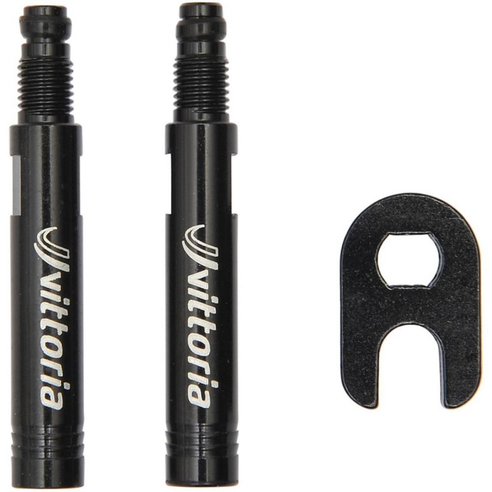 Vittoria Ventilverlängerung schwarz, 2er Set, + 30 mm, inklusive Ventilschlüssel