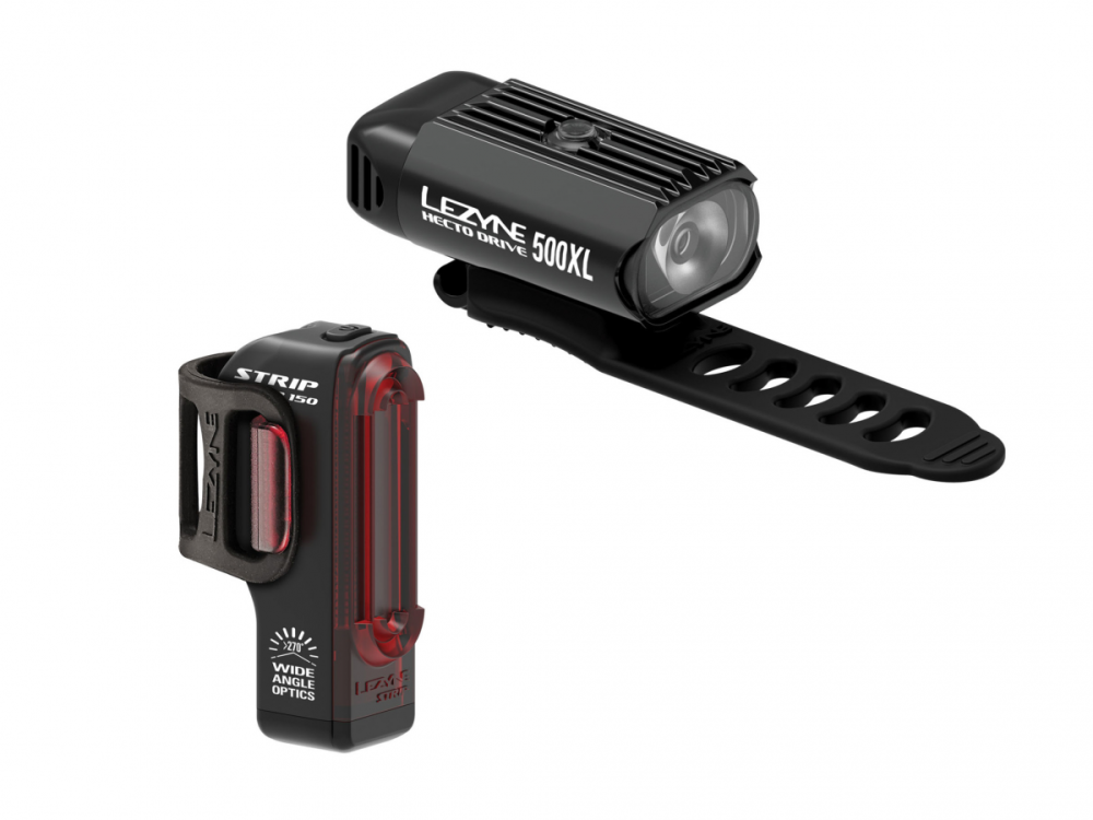 Lezyne Vorder-/Rücklicht Hecto Drive 500XL / Strip Pair Black, 500/150Lm, 8/11Mode