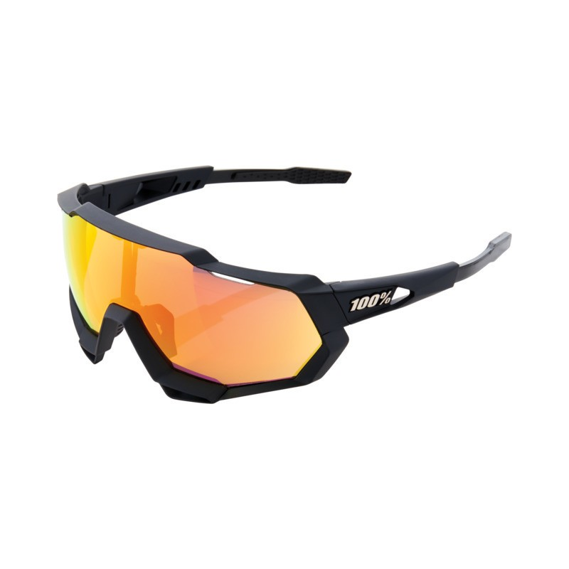 Ride 100% 100% Speedtrap Glases Soft Tact black-HiPER red
