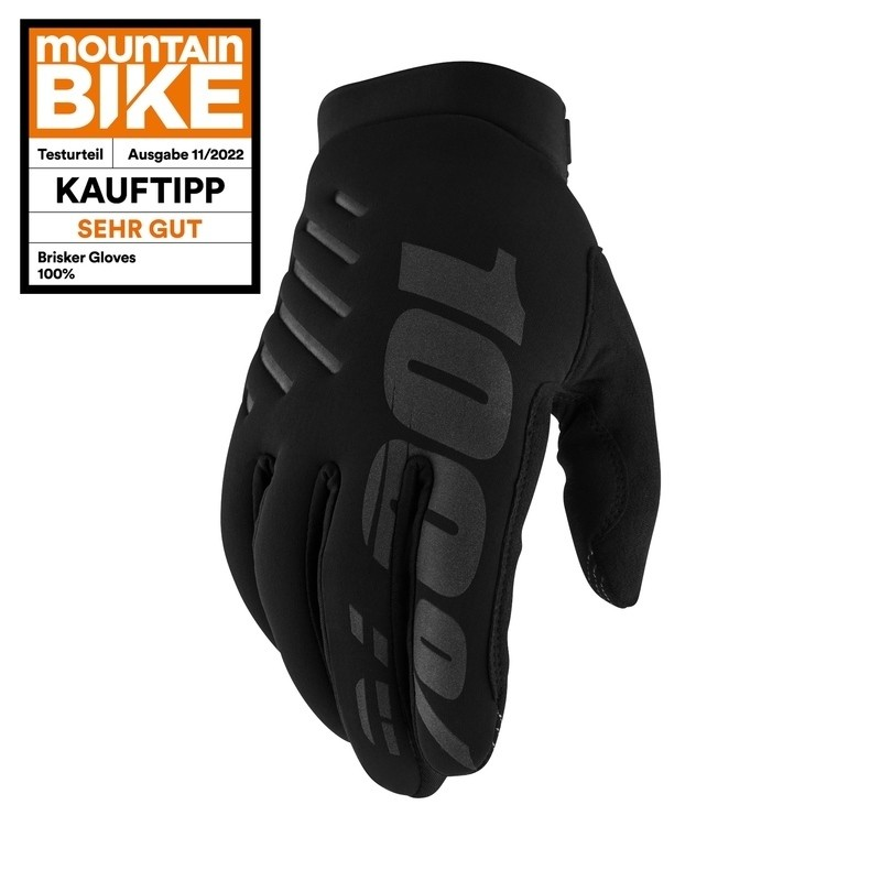 100% Brisker Gloves Black schwarz, XL