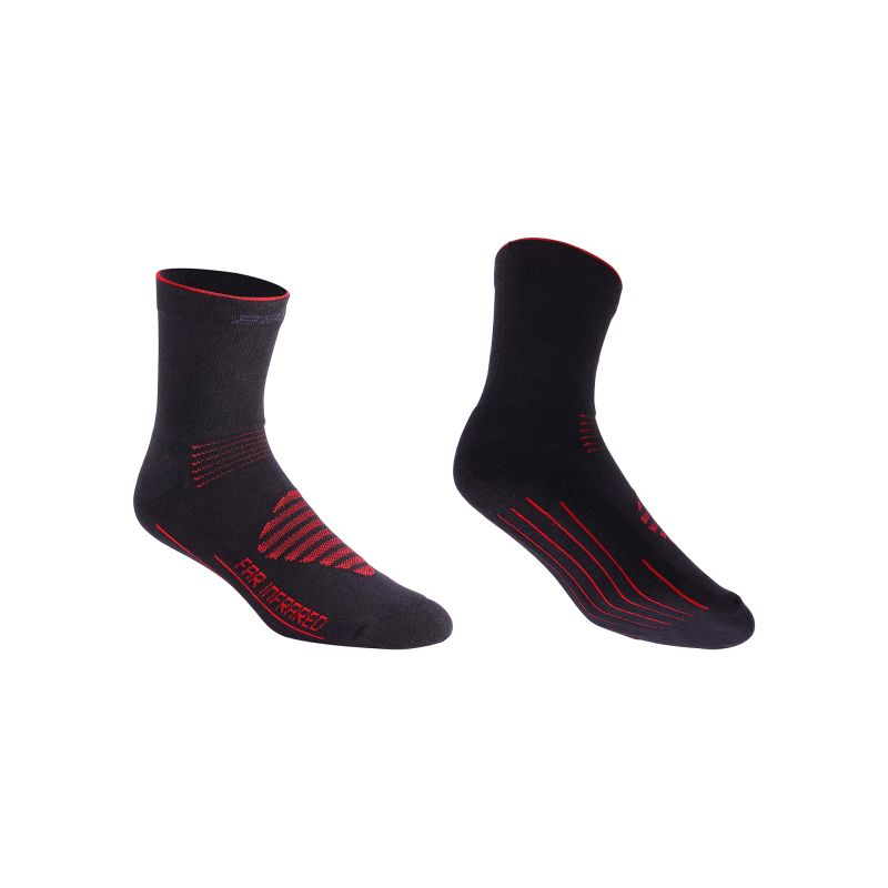 BBB Wintersocke FIRFeet schwarz-rot 44-47, FarInfraRed Technologie für warme Füsse