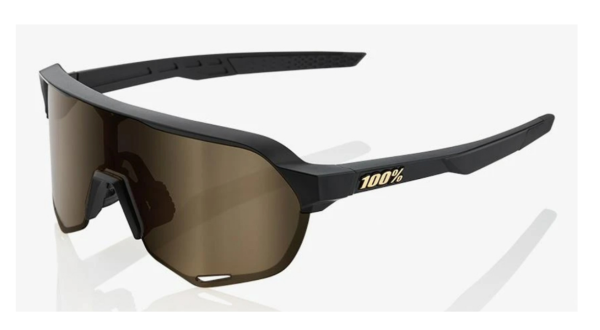 100% S2 Brille Matte Black - Soft Gold Mirror Lens