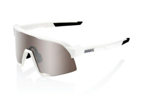 100% 100% S3 Brille MAtte White HIPER SIlver Mirror Lens