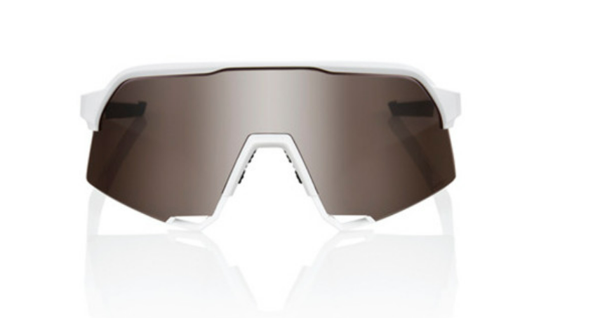 100% 100% S3 Brille MAtte White HIPER SIlver Mirror Lens