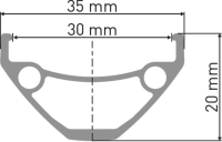 DT Swiss E 593 Felge DB 29" 30 28L