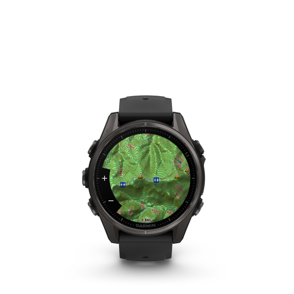 Garmin fēnix® 8 – 43 mm, AMOLED, Sportuhr, Schwarz/Carbongrau