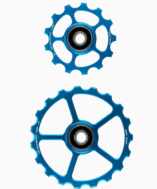 CeramicSpeed OS Pulley Wheels (spare) Coated 13/19 Zähne, Blau