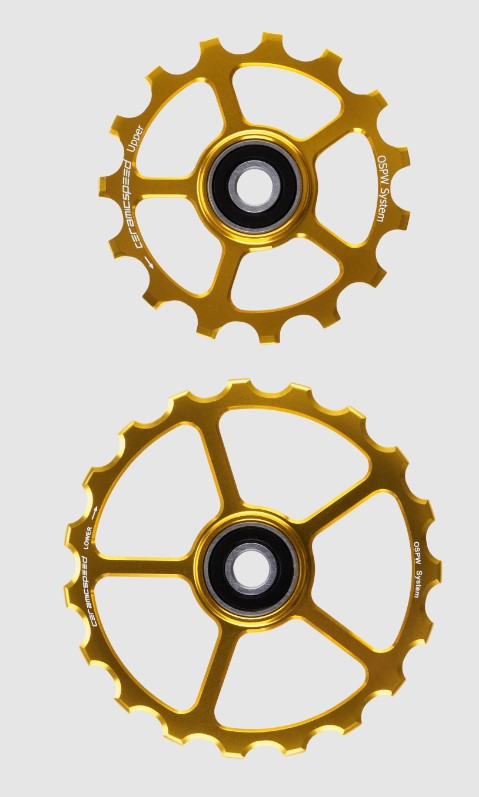 CeramicSpeed OS Pulley Wheels (spare) Coated 15/19 Zähne, Gold