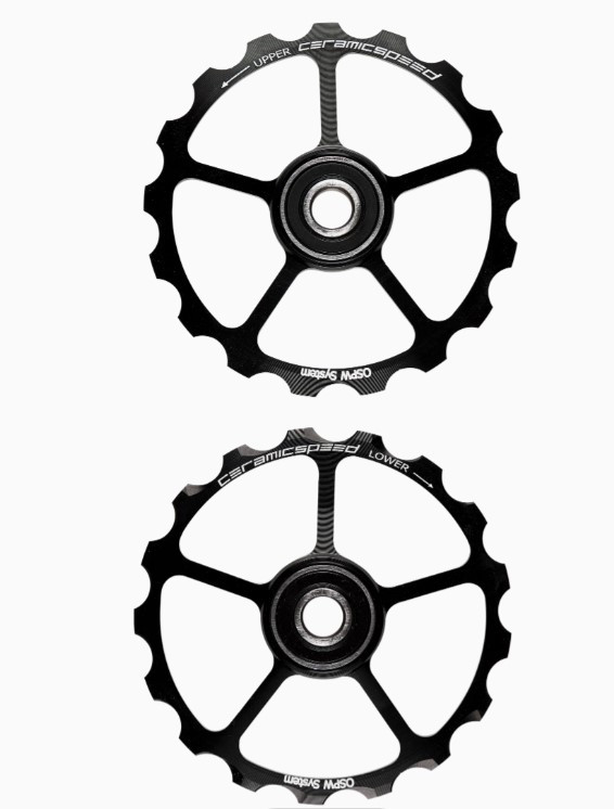 CeramicSpeed OS Pulley Wheels (spare) Coated 17 Zähne, Schwarz