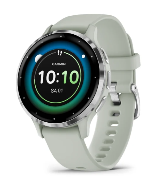 Garmin Venu® 3S, Sportuhr, Salbeigrau/Silber