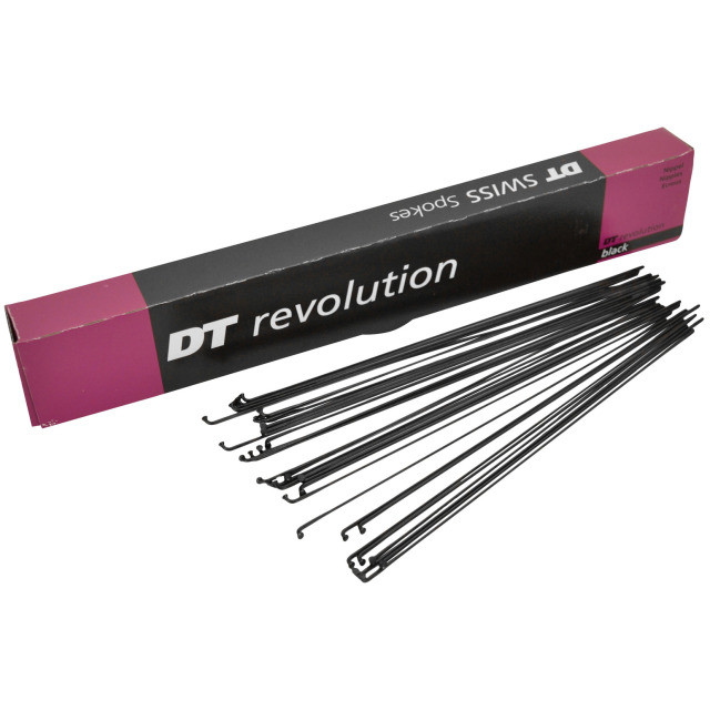 DT Swiss Speichen Revolution schwarz , 2,0/1,5mm, ohne Nippel, Karton a  72 Stk., 260