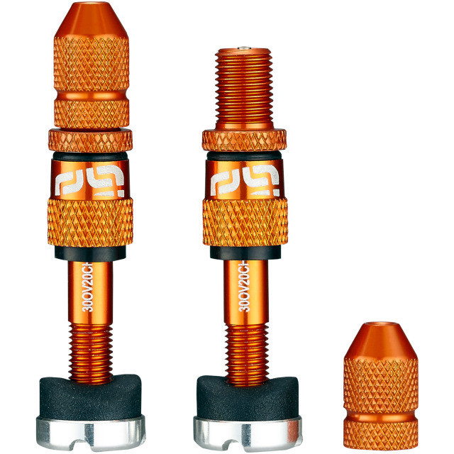 Ethirteen Tubelessventil Schrader Quickfill Gen2 Aluminium , 2 Stk 16-24mm, Orange