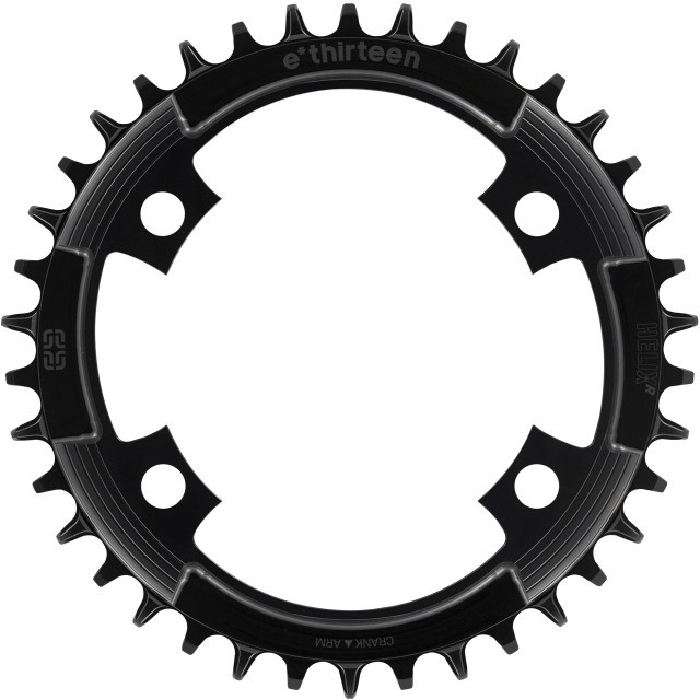 e*thirteen Ethirteen Kettenblatt Helix R 107 BCD Gravel 11/12 fach Shimano/Sram CL 45/47.5 mm schwarz, 38