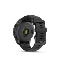 Garmin fēnix® E – 47 mm, AMOLED, mit QuickFit®-Silikon-Armband 22 mm, Sportuhr, Schwarz/Silber