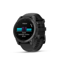 Garmin fēnix® E – 47 mm, AMOLED, mit QuickFit®-Silikon-Armband 22 mm, Sportuhr, Schwarz/Schiefergrau