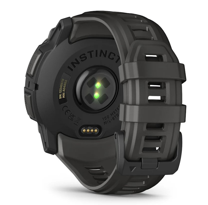 Garmin Instinct 3 – 50 mm, AMOLED, mit Silikon-Wechselarmband 26 mm Twilight, Sportuhr, Schwarz