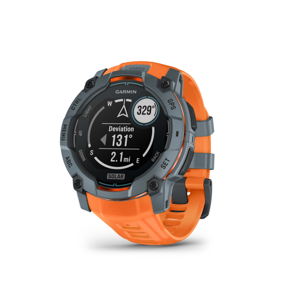 Garmin Instinct 3 – 50 mm, Solar, Twilight mit Silikon-Wechselarmband 26 mm, Sportuhr, Solstice