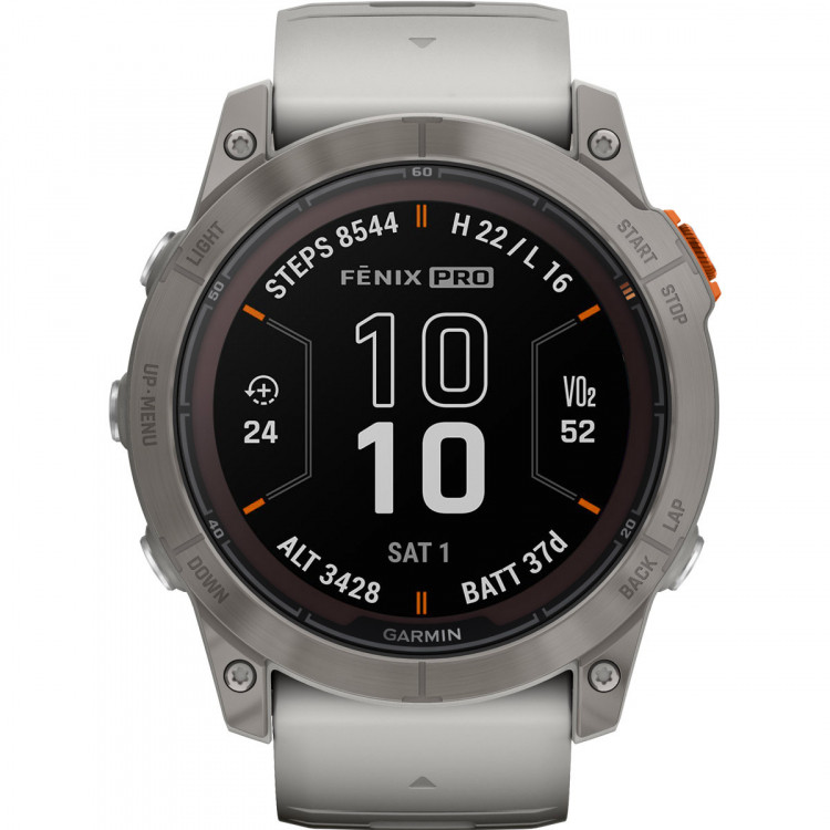 Garmin fēnix® 7X Pro – Sapphire Solar Edition, Nebelgrau/Titanium