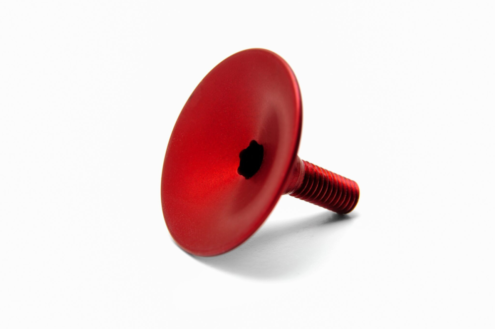 absoluteBLACK absoluteBLACK, Ahead-Kappe, TOP CAP, ALL-IN-ONE, Kappe und Schraube in einem Stück, RED - rot - RD