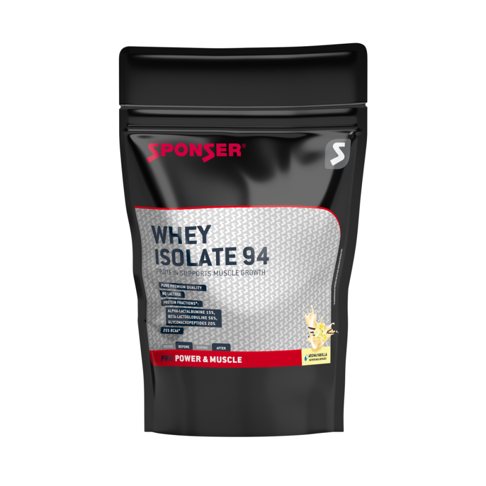 Sponser Whey Isolate 94 - Glutenfrei Laktosefrei Whey Proteine Proteinpulver, Vanilla, Nachfüllbeutel 1500g