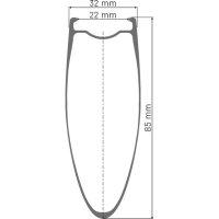 DT Swiss ARC 1100 Dicut 85 WTS Disc Hinterrad, Carbon, EXP 36, CL, 12x142mm, 22mm, HG/ XDR
