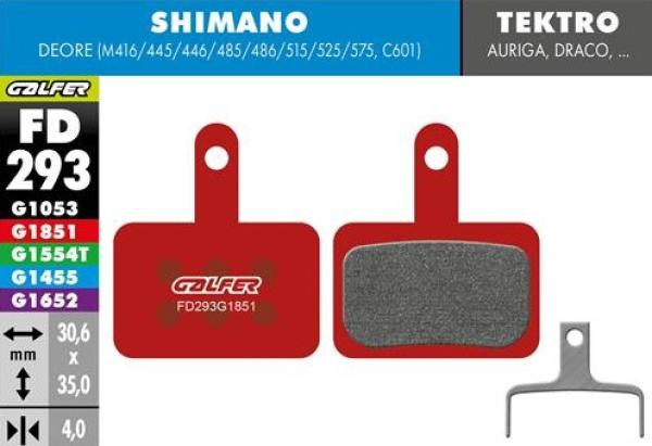 Galfer Advanced FD293 Shimano Deore/Tektro Auriga/Draco/Orion Bremsbeläge