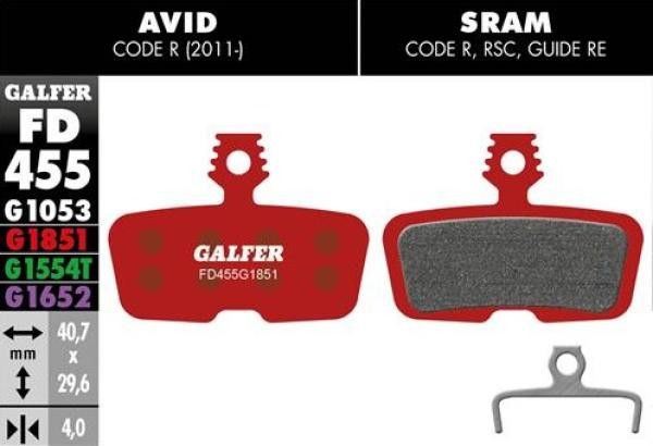 Galfer Advanced FD455 Sram Code R/Code RSC/DB8/Motive Bremsbeläge