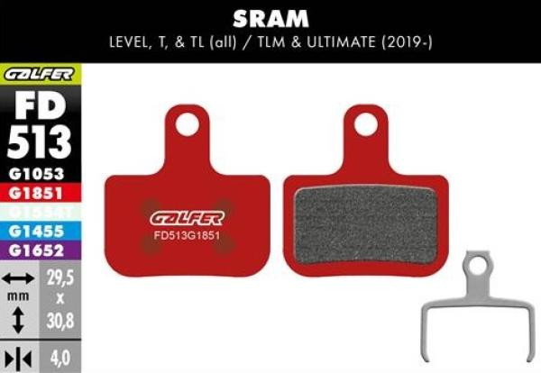 Galfer Advanced FD513 Red AXS/Force AXS/Level/Avid Elixir Bremsbeläge