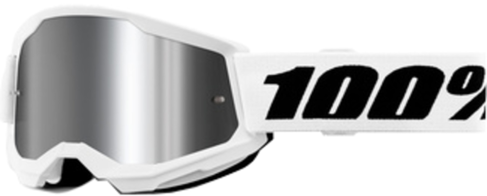 100percent Goggle Strata 2 Junior White - Mirror Silver Lens