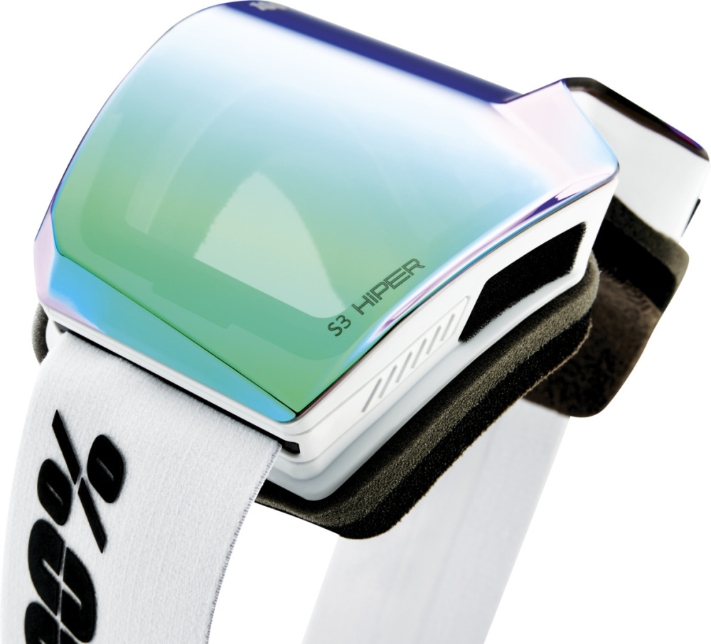 100percent NORG HiPER Goggle White/Green - Mirror Green Lens