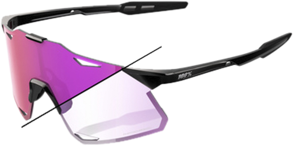 100percent Brille Hypercraft - Gloss Black - Purple Mirror Photochromic Lens